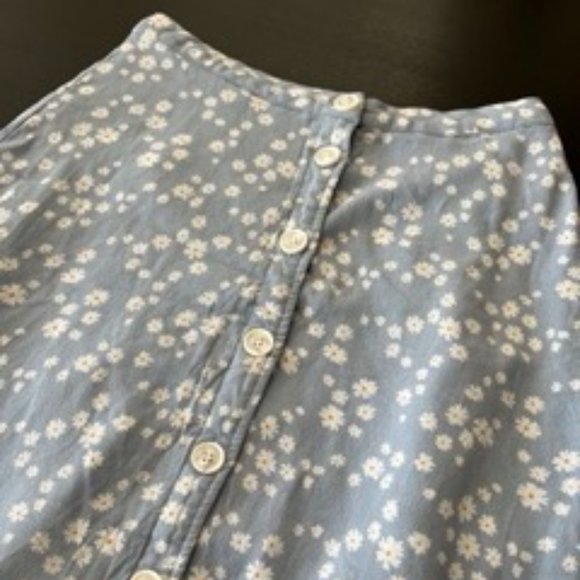 Crescent Floral Maxi Skirt with Front Button - Picture 1 of 4